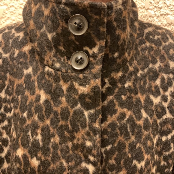 Via Spiga Leopard Wool Blend Coat - Picture 4 of 8